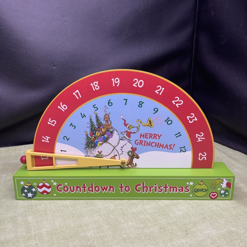 Dr. Seuss The Grinch Christmas 12" Countdown Tabletop Calendar Merry Grinchmas